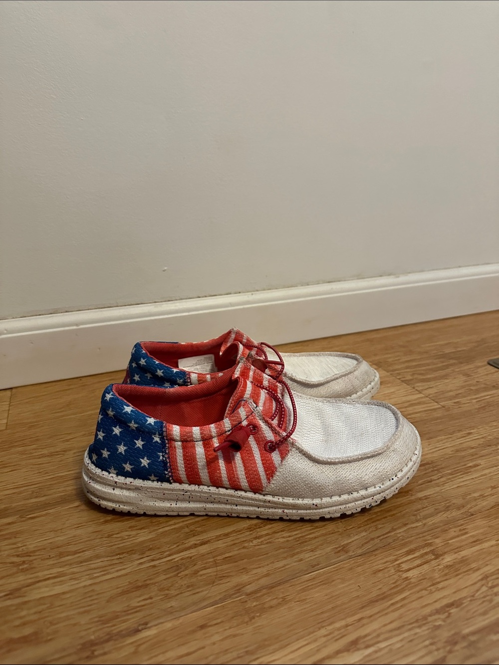 HeyDude Shoes with American Flag Pattern - Red, White & Blue